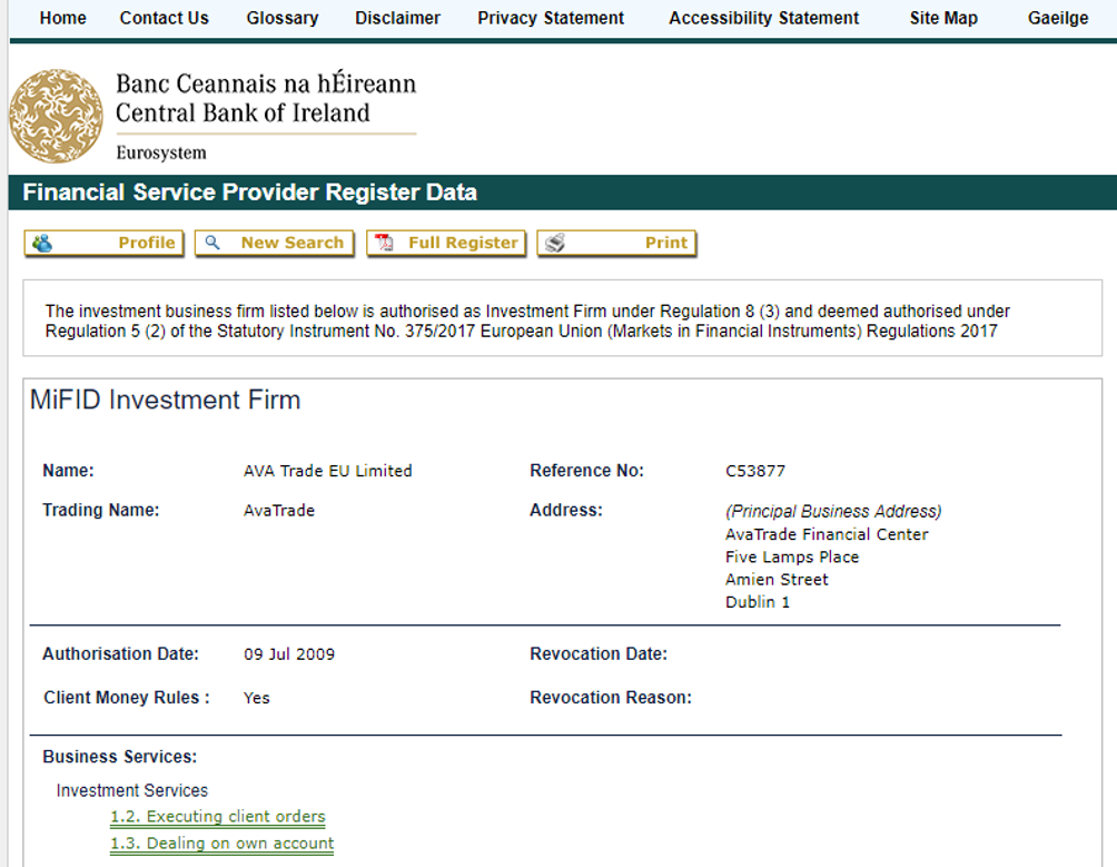 AvaTrade Regulación - MiFID AvaTrade Regulación - MiFID